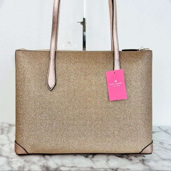 Kate Spade Shimmy Lola Greta Joeley Glitter Large Tote Shoulder Bag Rose… - Picture 5 of 11